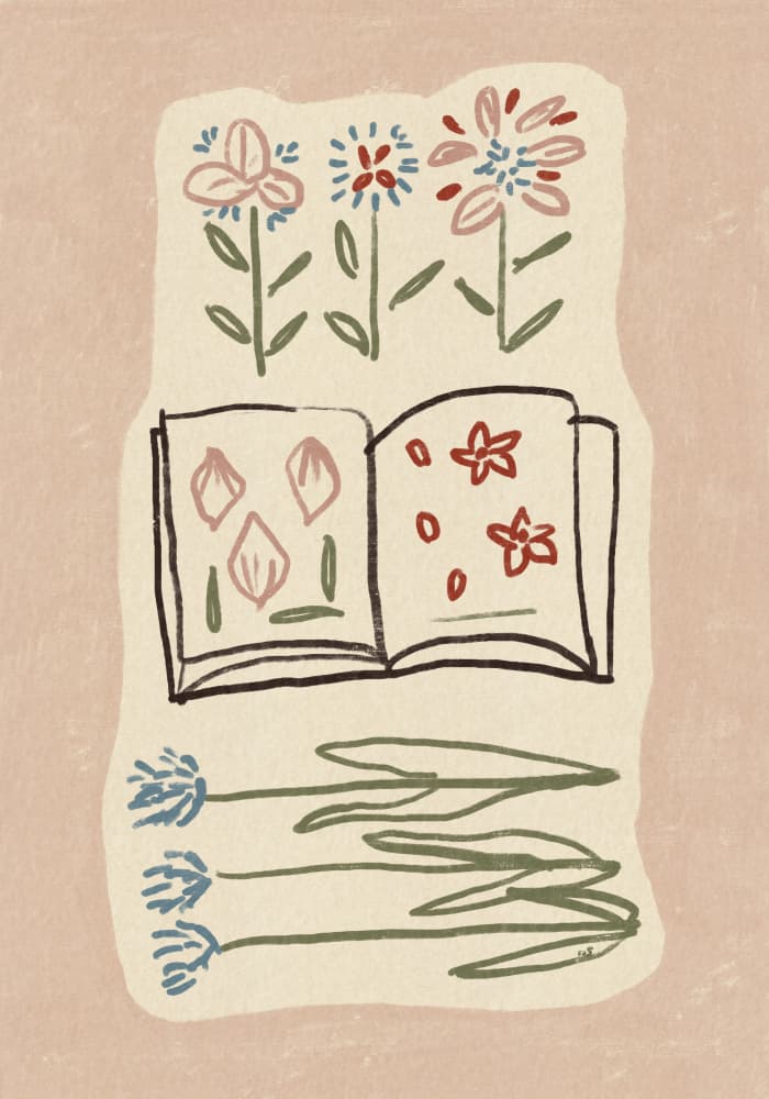 Botanical Study Book by Raipa Studio — canvas wall art