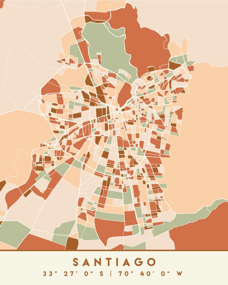 Santiago City Geometry by Emiliano Deificus — canvas wall art