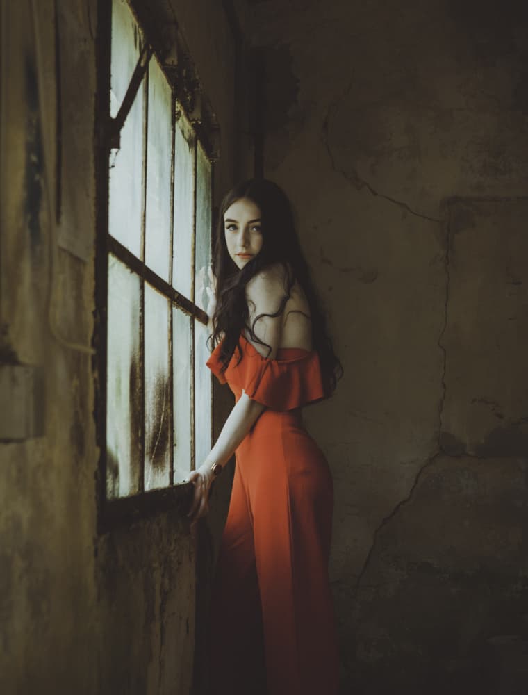 Red Outfit Window Light by Georgios Bero — canvas wall art