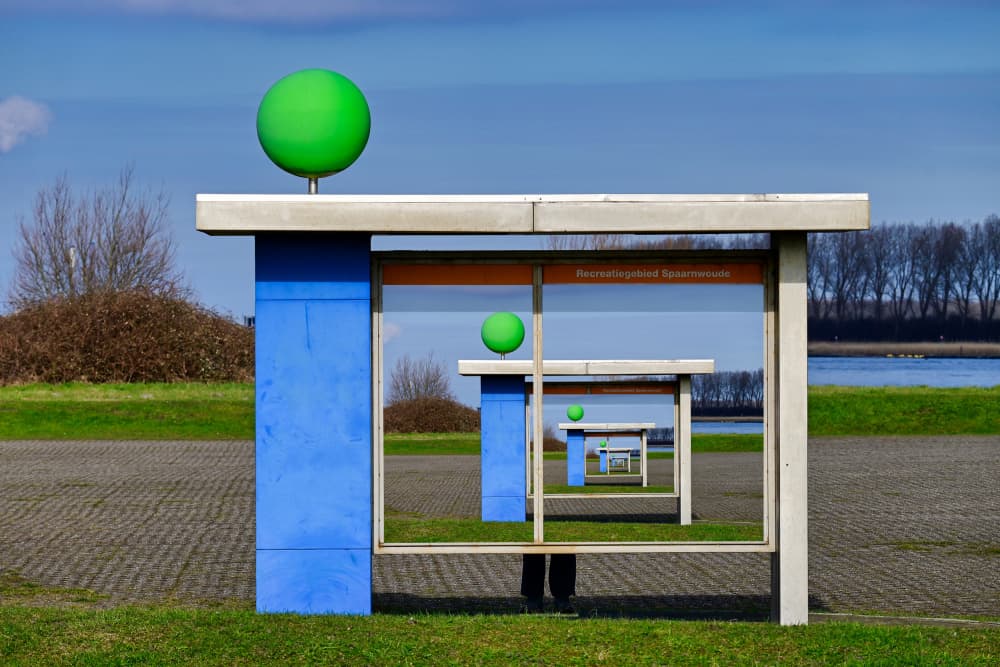 Green Sphere Illusion by wiebe wilbers — canvas wall art