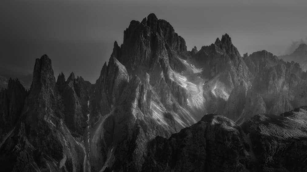 Monochrome Mountain Peaks by Thomas de Franzoni — canvas wall art