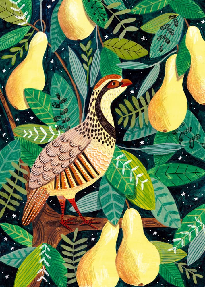 Partridge in a pear tree by Caroline Bonne Müller — canvas wall art