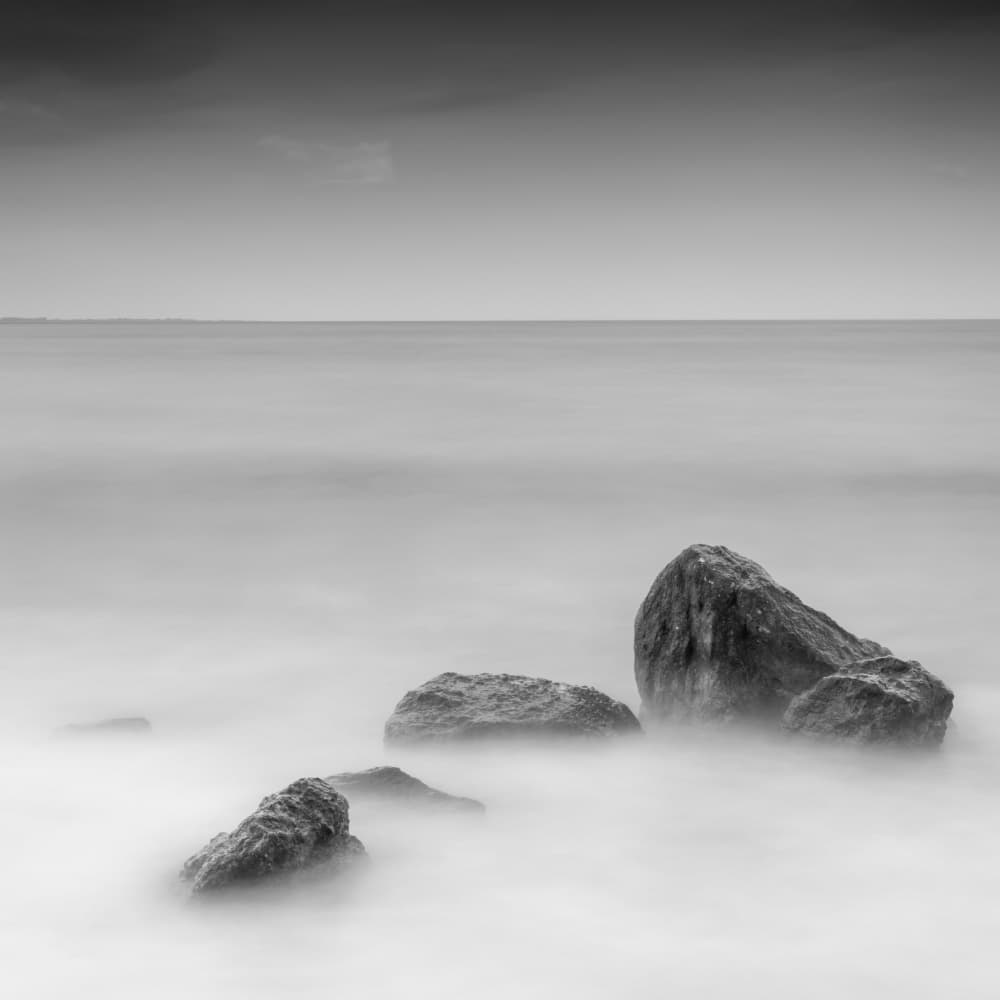 Misty Sea Rocks by Catalin Baican — canvas wall art