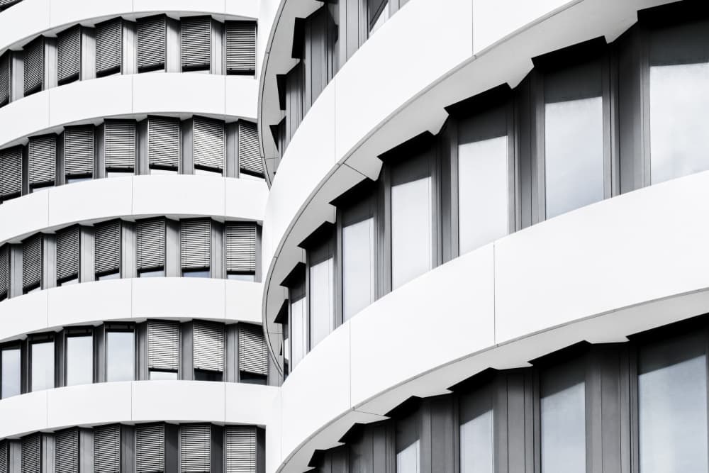 Curved Modern Architecture by Linda Wride — canvas wall art