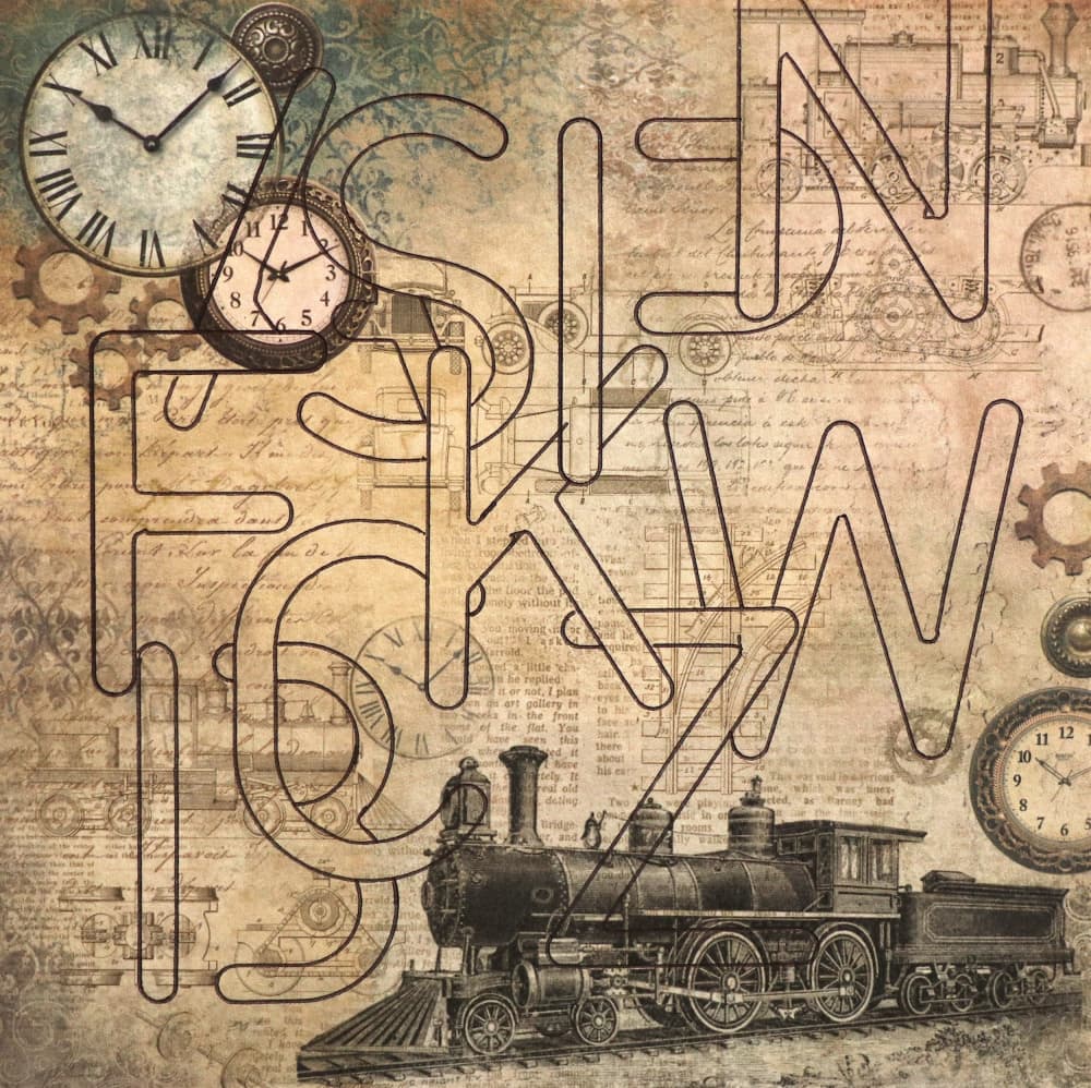 Steampunk Train Time Gears by Santhosh ch — canvas wall art