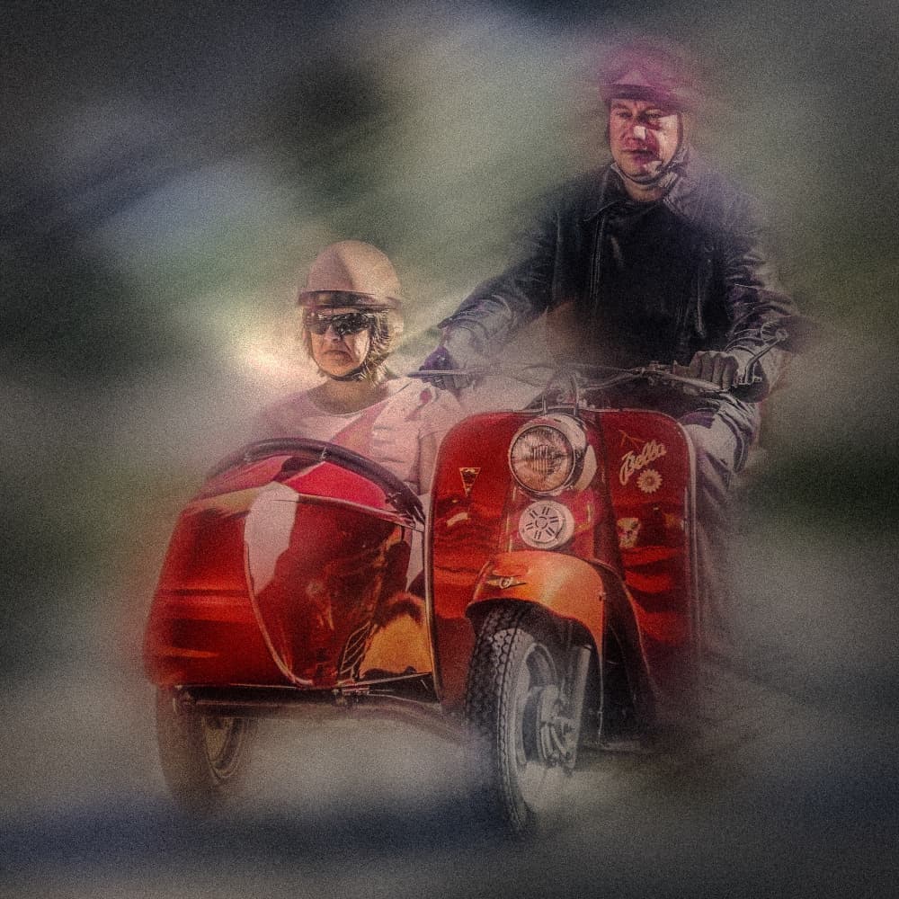 Retro Sidecar Adventure by Stephan Rückert — canvas wall art