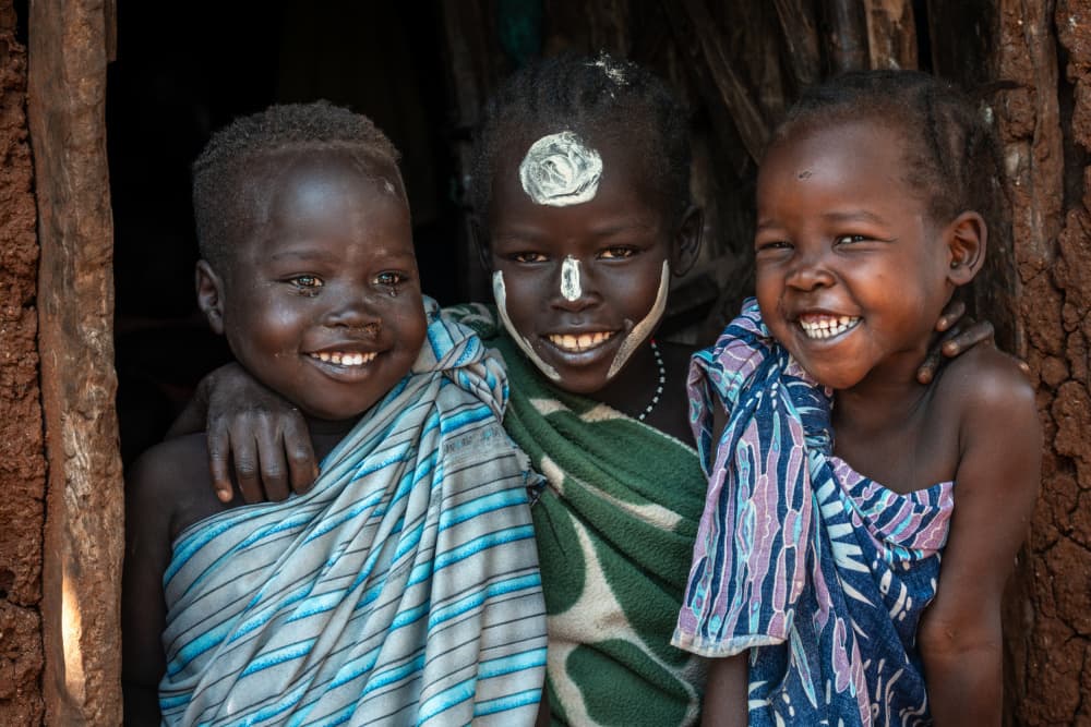Happy African Children by HuongHoang — canvas wall art