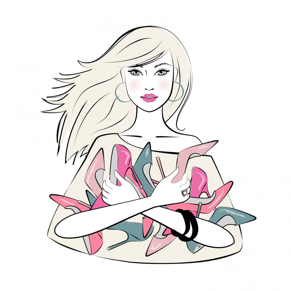 Chic Shoe Lover by Martina — canvas wall art