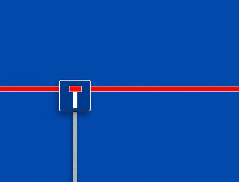 Minimal Blue Dead End by Alfonso Novillo — canvas wall art