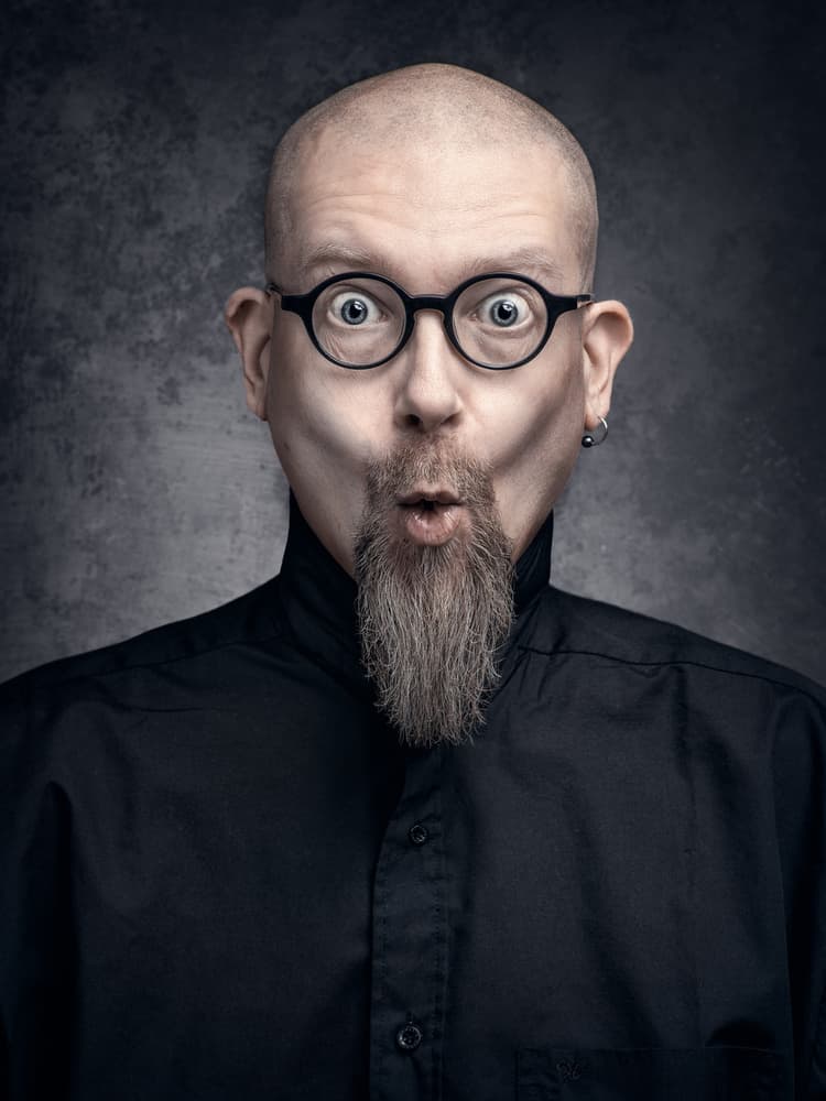 Man with Surprised Expression by Petri Damstén — canvas wall art