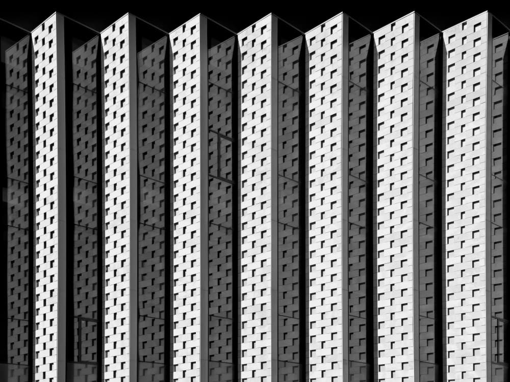 Geometric Facade Pattern by Roland Weber — canvas wall art