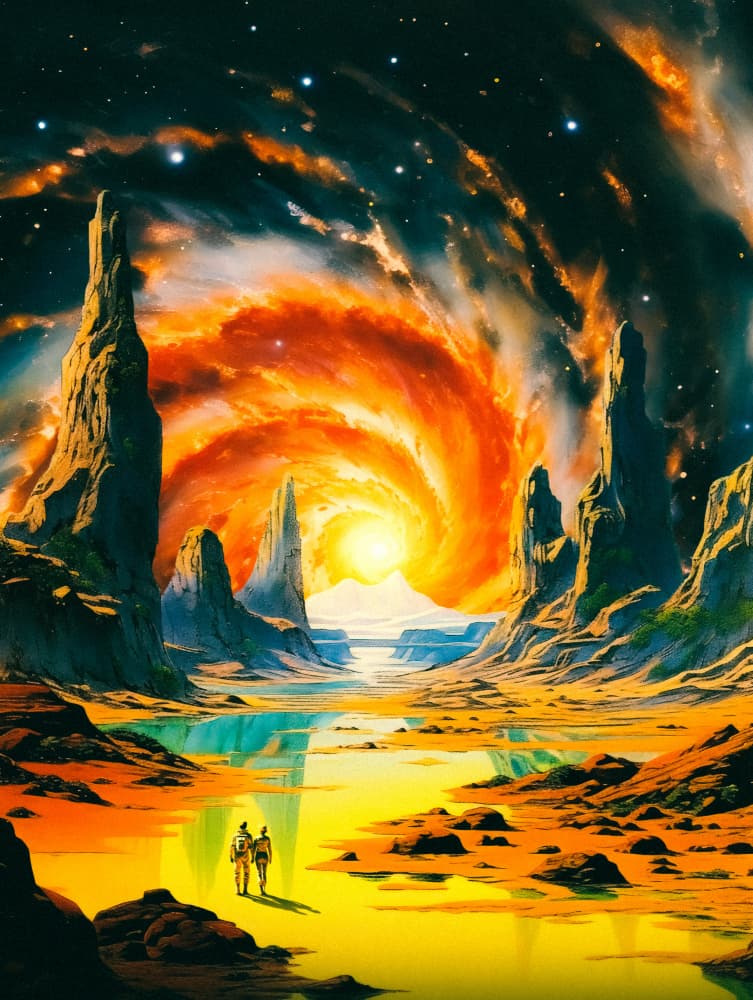Romantic Space Walk by Taudalpoi — canvas wall art