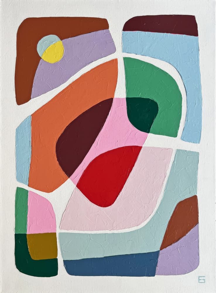 Colorful Abstract Shapes by Ellen Greup — canvas wall art