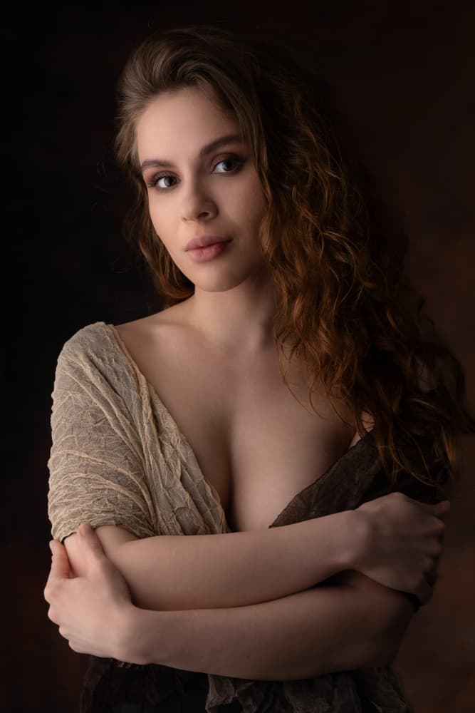 Elegant Woman Portrait by Jan Slotboom — canvas wall art