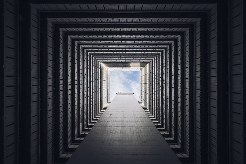 Skyward Concrete Geometry by Kevin Jiang — canvas wall art