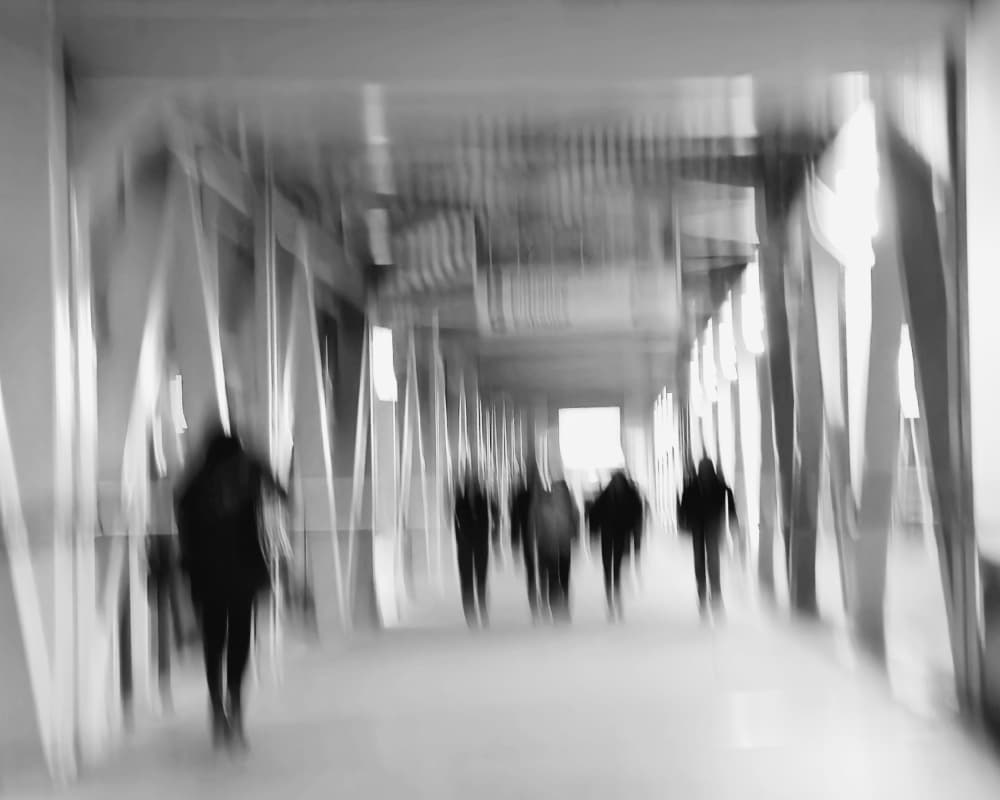 Blurred Urban Commute by Hui — canvas wall art