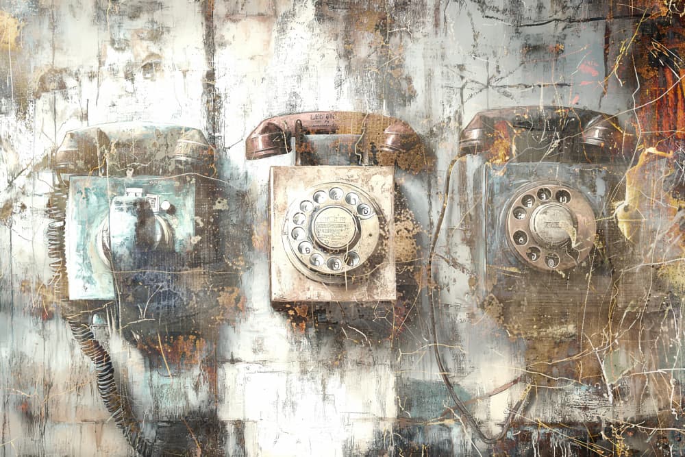 Distressed Rotary Telephones by Rafal Kulik — canvas wall art