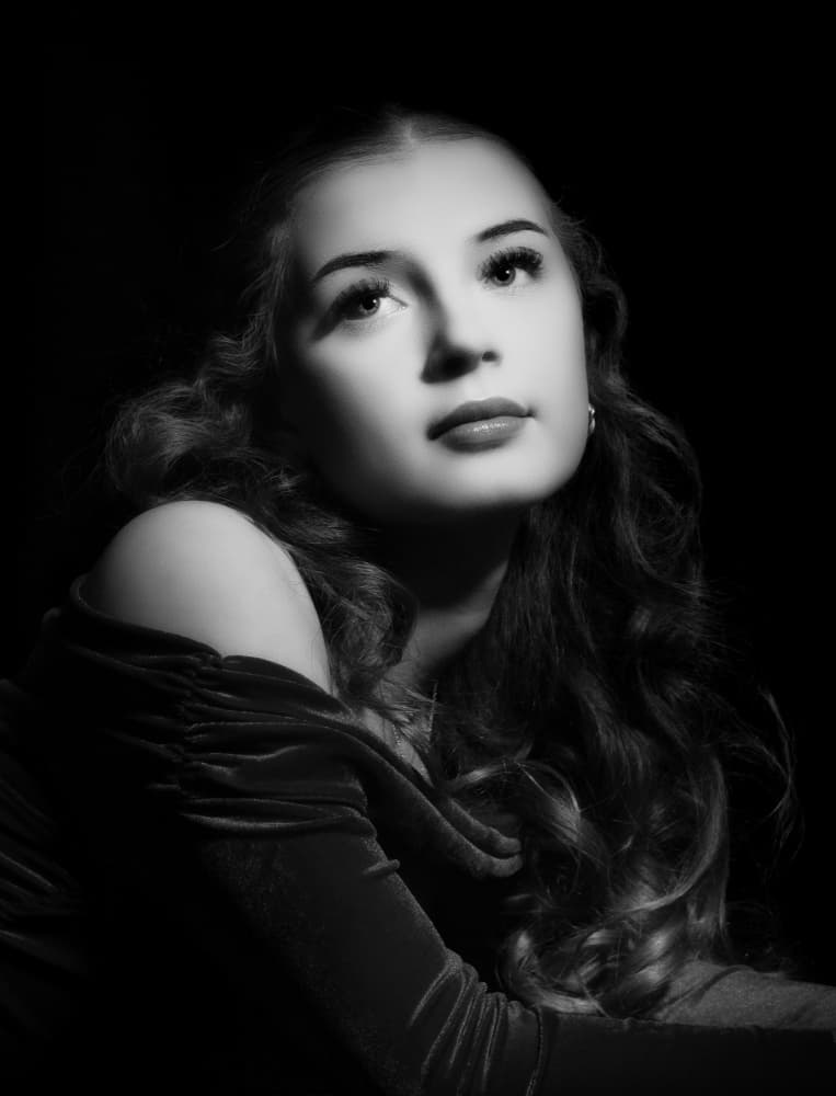 Elegant Gaze Portrait by Lee Kershaw — canvas wall art