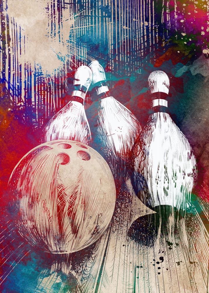 Vibrant Bowling Action by Justyna Jaszke — canvas wall art