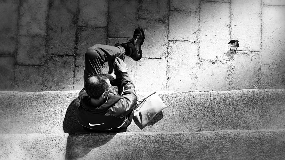 Quiet Urban Encounter by Ina Tänzer — canvas wall art