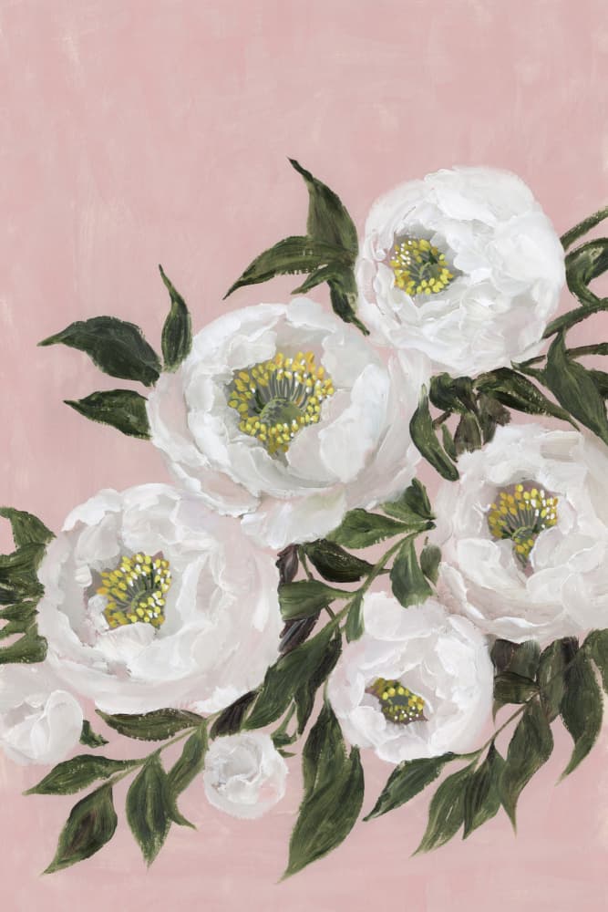 Elegant White Peonies by Rosana Laiz Blursbyai — canvas wall art