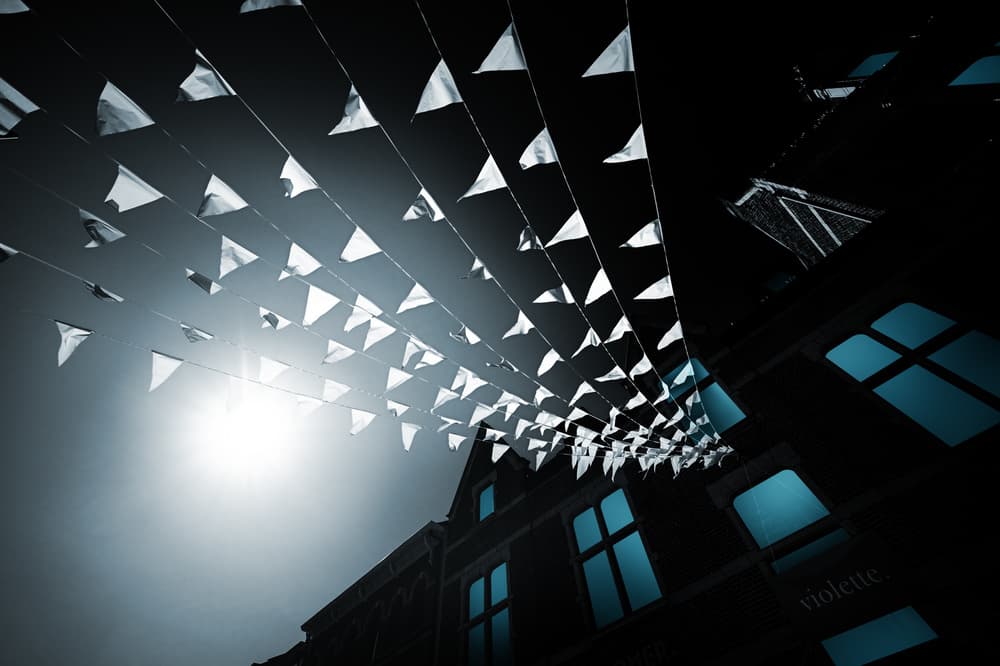 White Flags Sun Flare by Marc Huybrighs — canvas wall art
