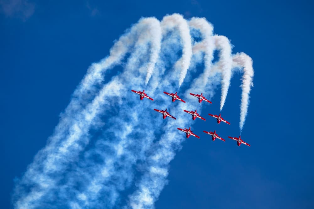 Precision Jet Flight by Steven Zhou — canvas wall art