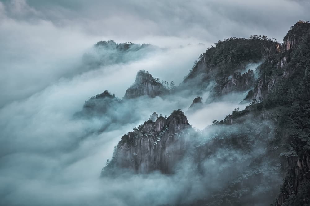 Majestic Misty Mountains by Yuan Cui — canvas wall art