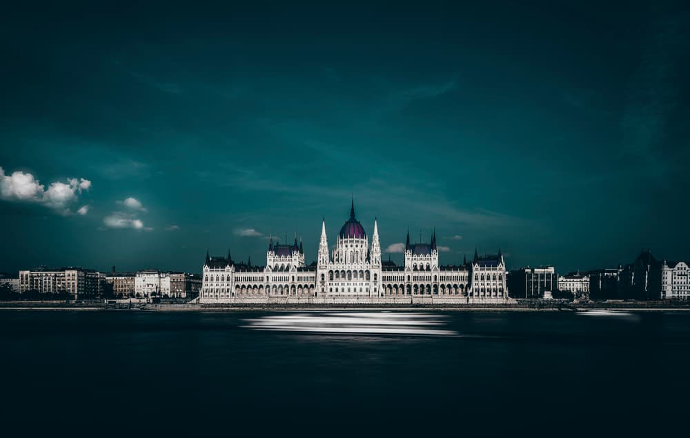 Budapest Parliament Twilight by Carmine Chiriacò — canvas wall art