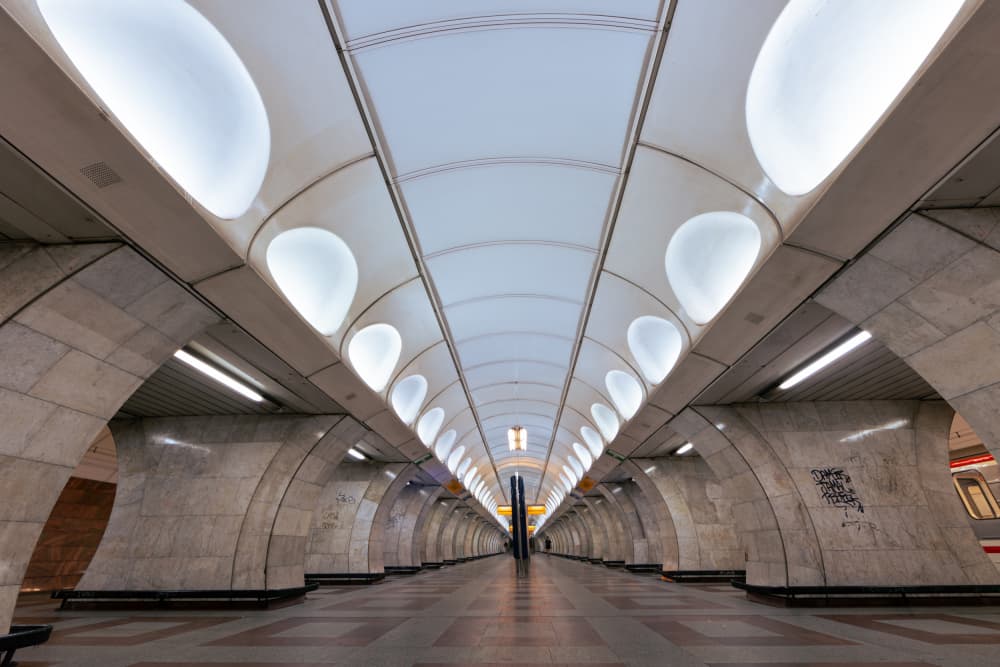 Modern Subway Symmetry by edengalan — canvas wall art