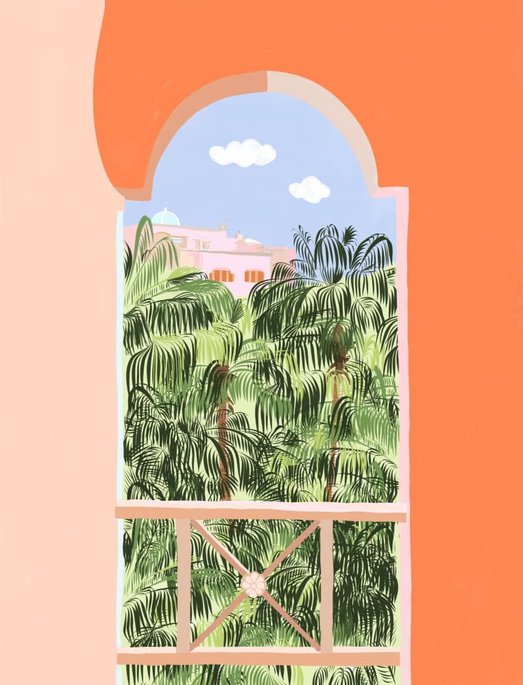 Lush Tropical View by Uma Gokhale — canvas wall art