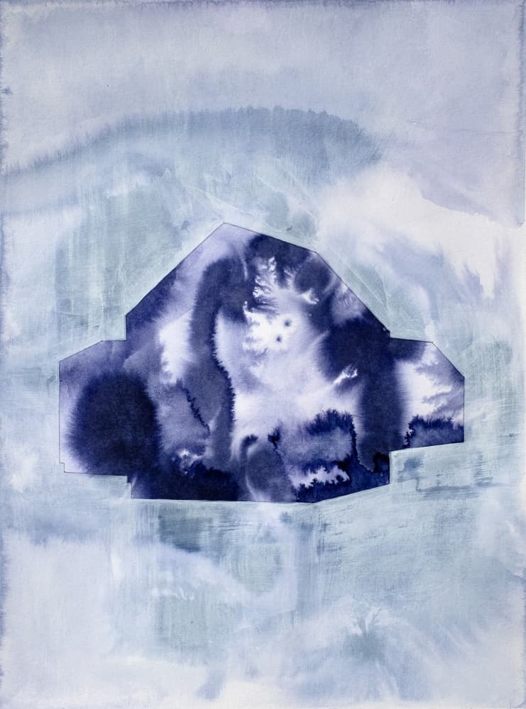 Fluid Indigo Dwelling by Joshua Hoskins — canvas wall art