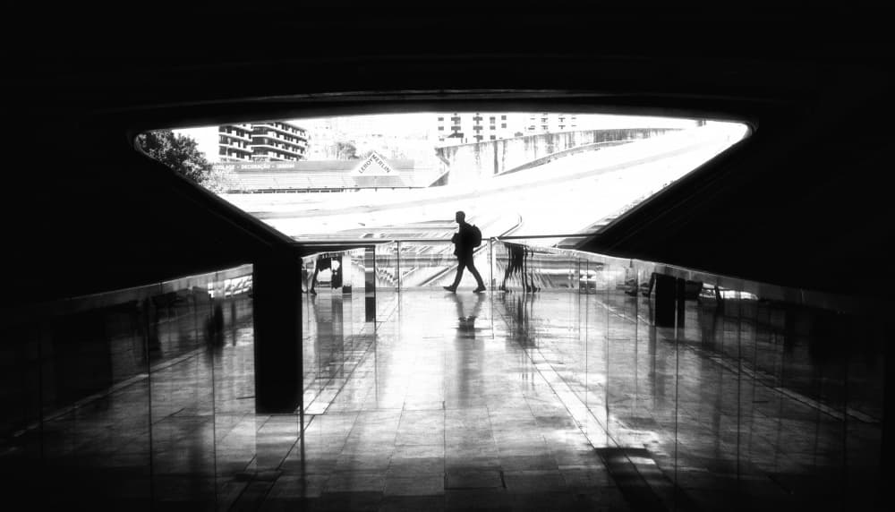 Urban Silhouette Reflection by Emma Zhao — canvas wall art