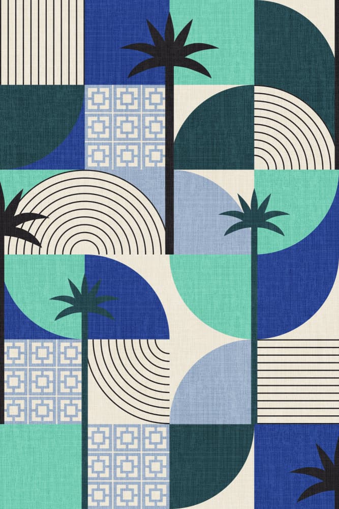 Tropical Geometric Palms by Alexandra Weise — canvas wall art