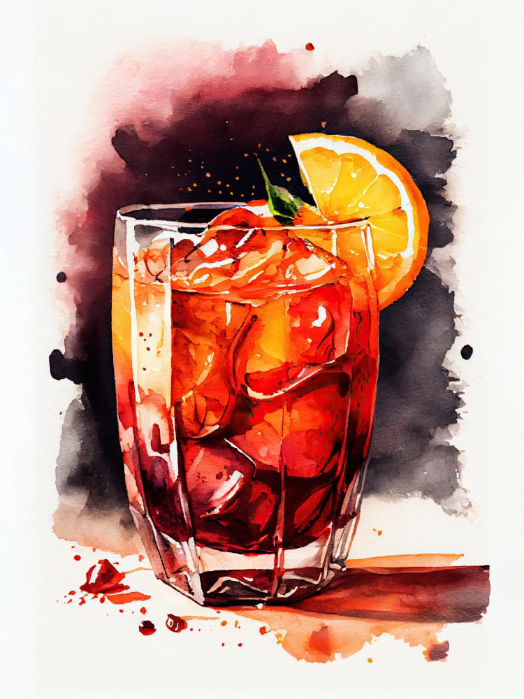 Refreshing Red Cocktail by Justyna Jaszke — canvas wall art