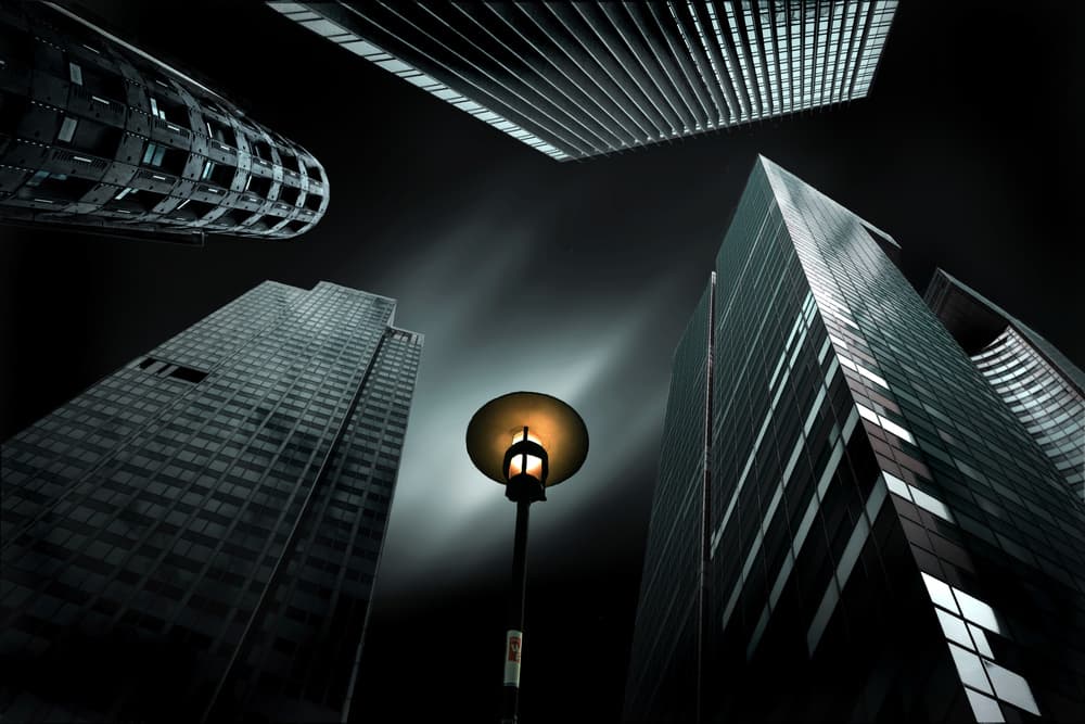 Dramatic Urban Skyscrapers by Pierre Bacus — canvas wall art