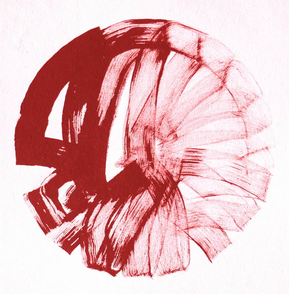 Dynamic Crimson Circle by Santhosh ch — canvas wall art