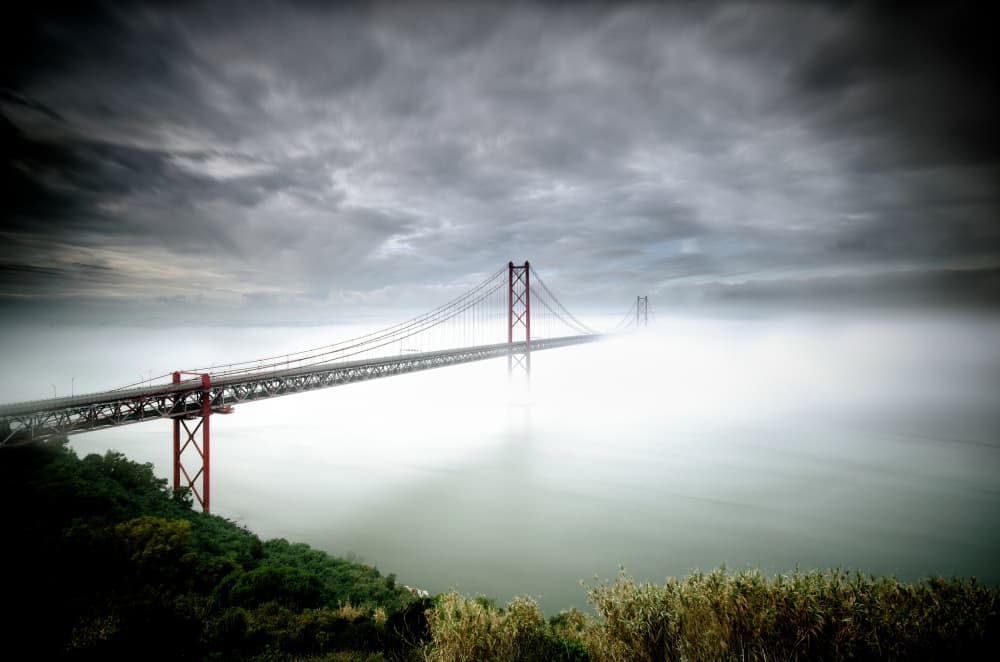 Dramatic Bridge Fog by Paulo Dias — canvas wall art