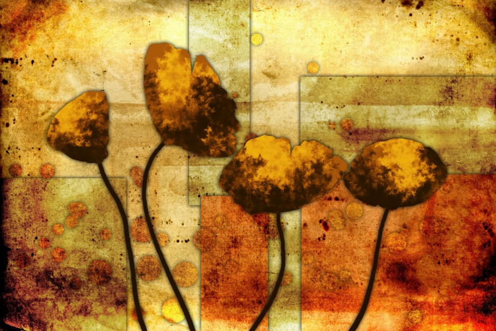 Autumn Poppies Abstract by Rafal Kulik — canvas wall art