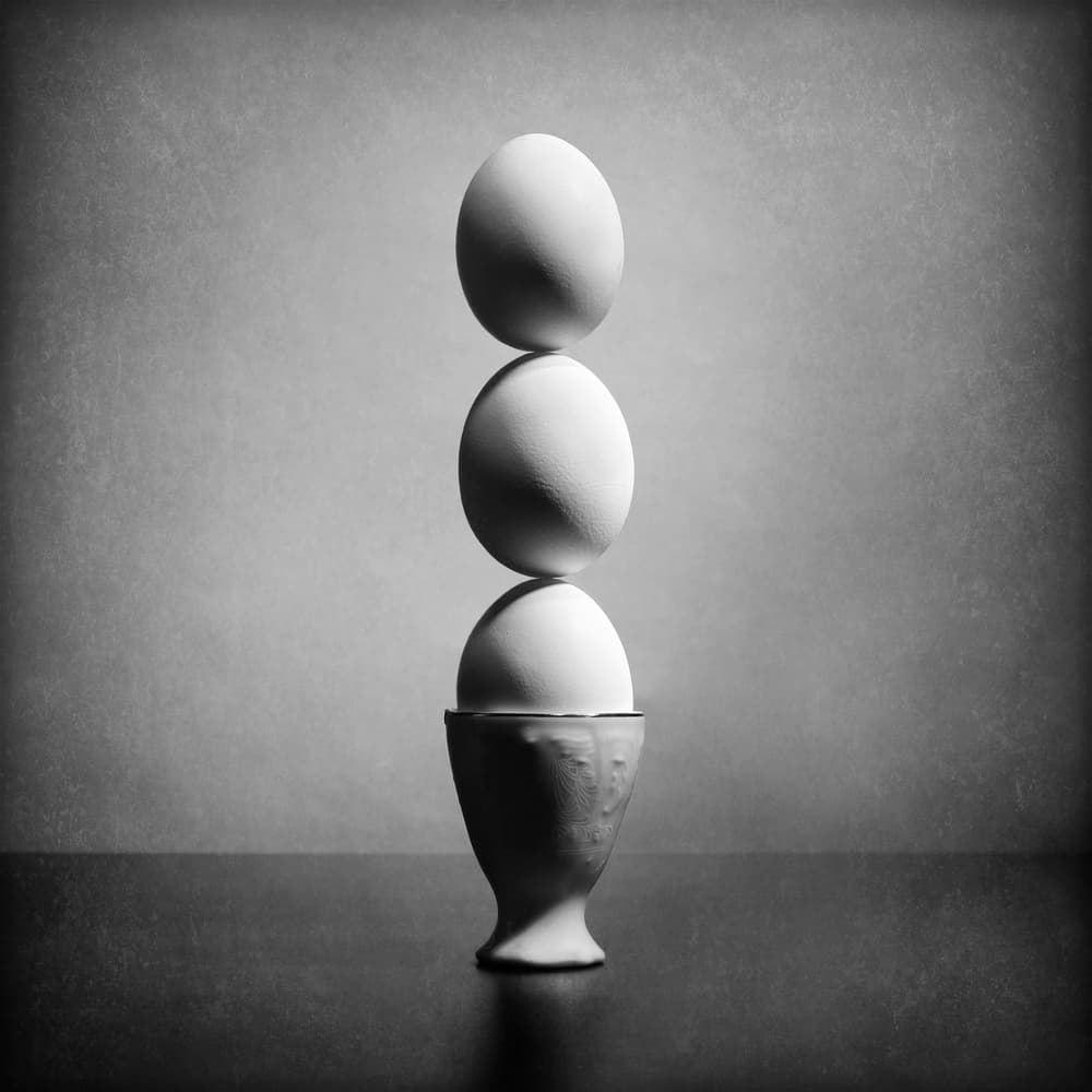 Delicate Egg Balance by Victoria Glinka — canvas wall art