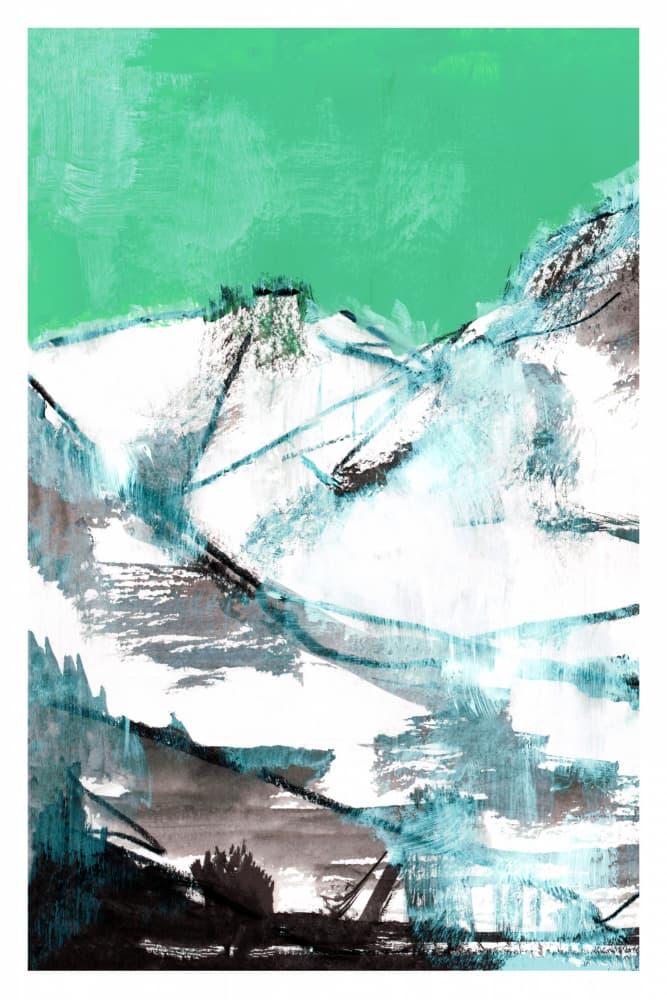 Emerald Mountain Abstract by cartissi — canvas wall art