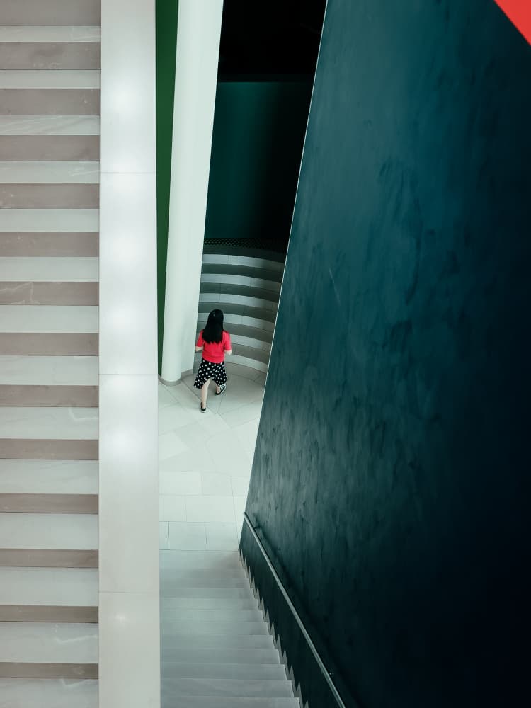 Red Figure Modern Architecture by Andy Bauer — canvas wall art