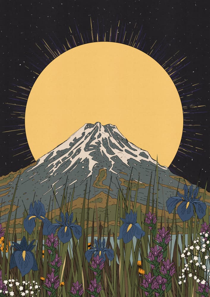 Mount Fuji Golden Sun by Nicholas — canvas wall art