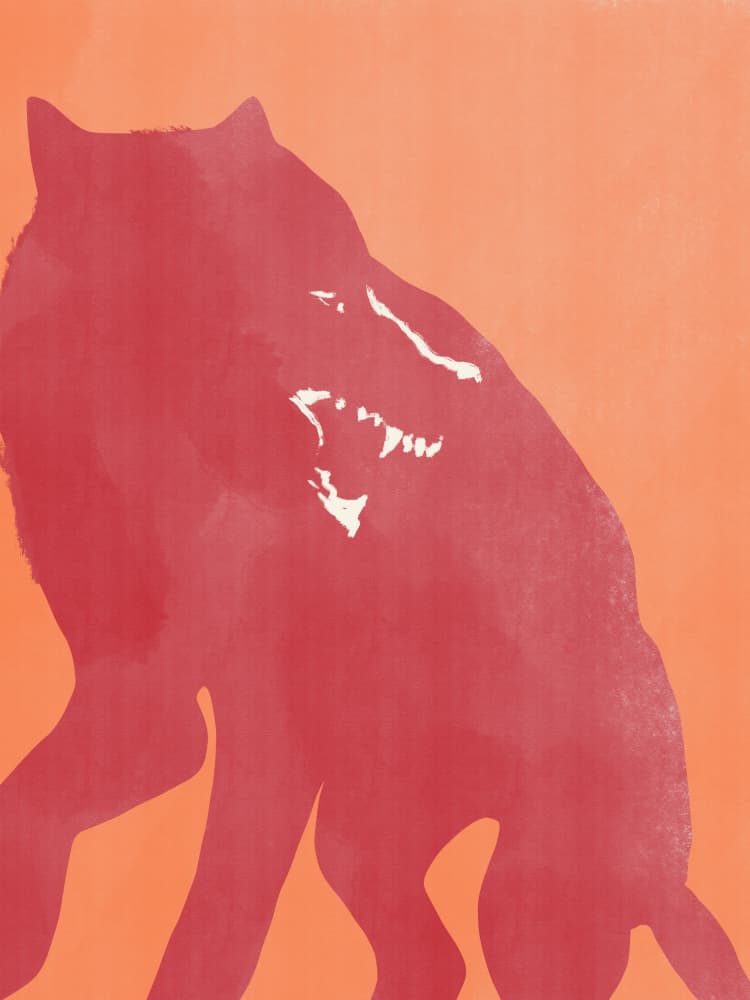 Fierce Red Wolf by Little Dean — canvas wall art