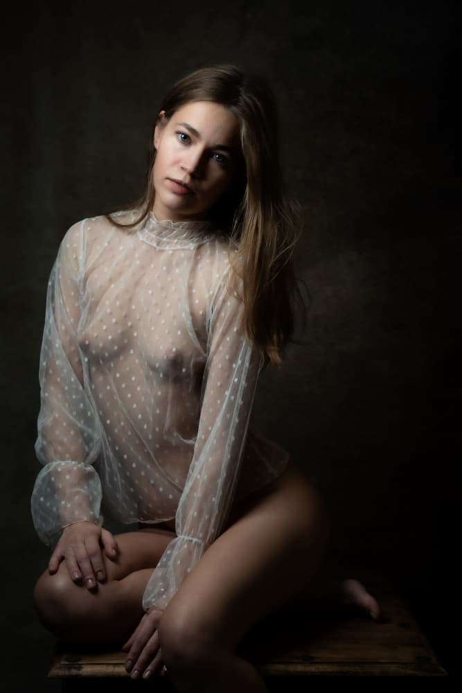Delicate Sheer Portrait by Ruth Franke — canvas wall art