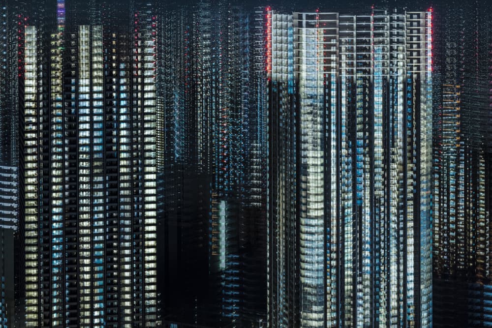 Illuminated City Grid by Sasaki Makoto — canvas wall art