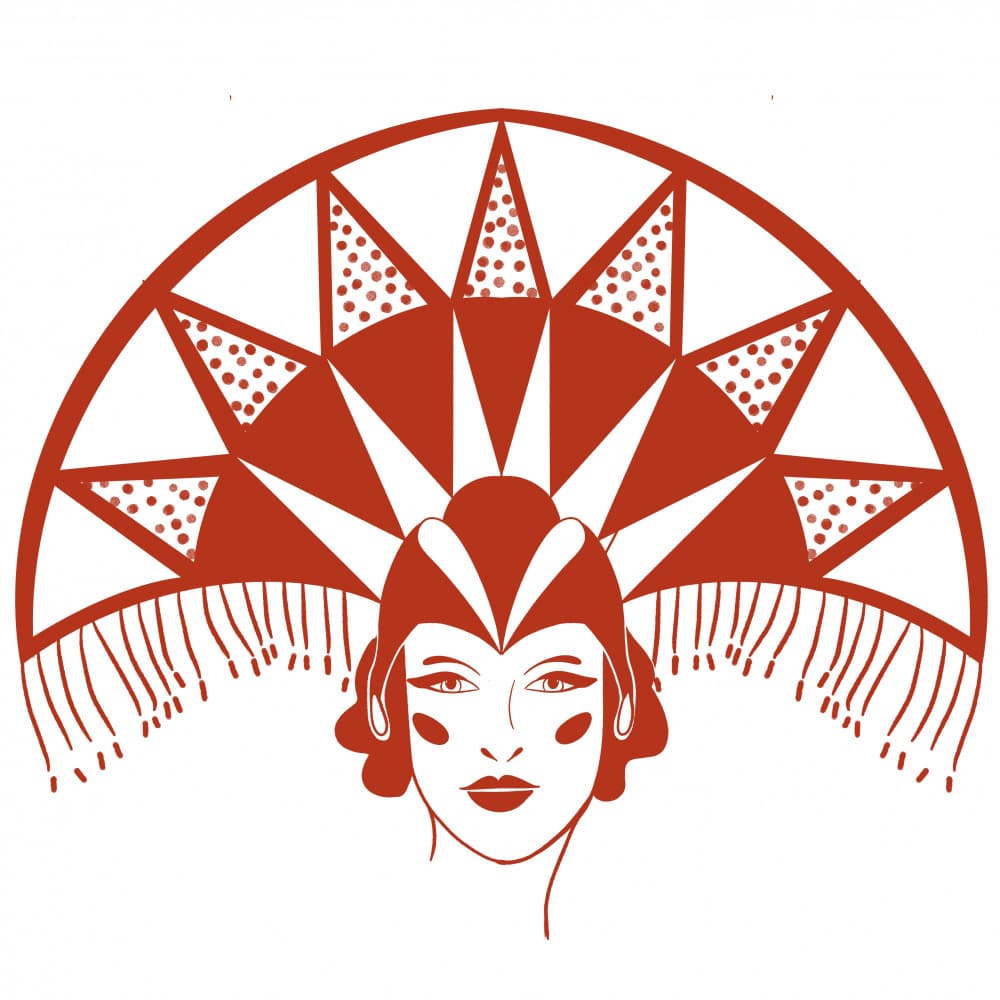 Elegant Deco Portrait by Mela Patterns — canvas wall art