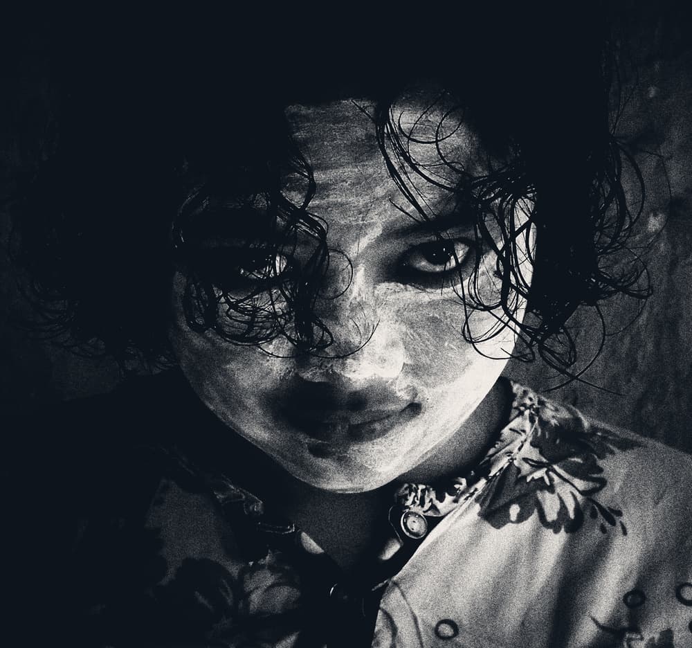 Mysterious Painted Face by Kahar Lagaa — canvas wall art