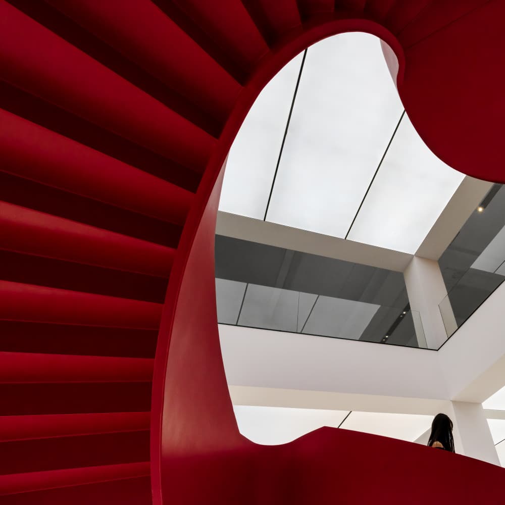 Vivid Red Staircase by konglingming — canvas wall art