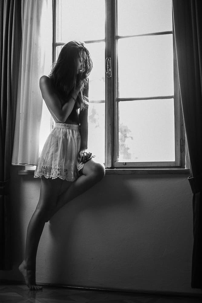 Pensive Woman by Window by Martin Krystynek MQEP — canvas wall art
